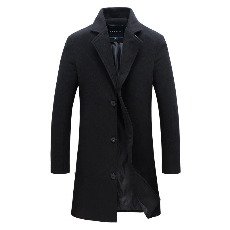 Men's slim Chesterfield coat with classic lapels, quilted lining and side pockets Mune Fashion