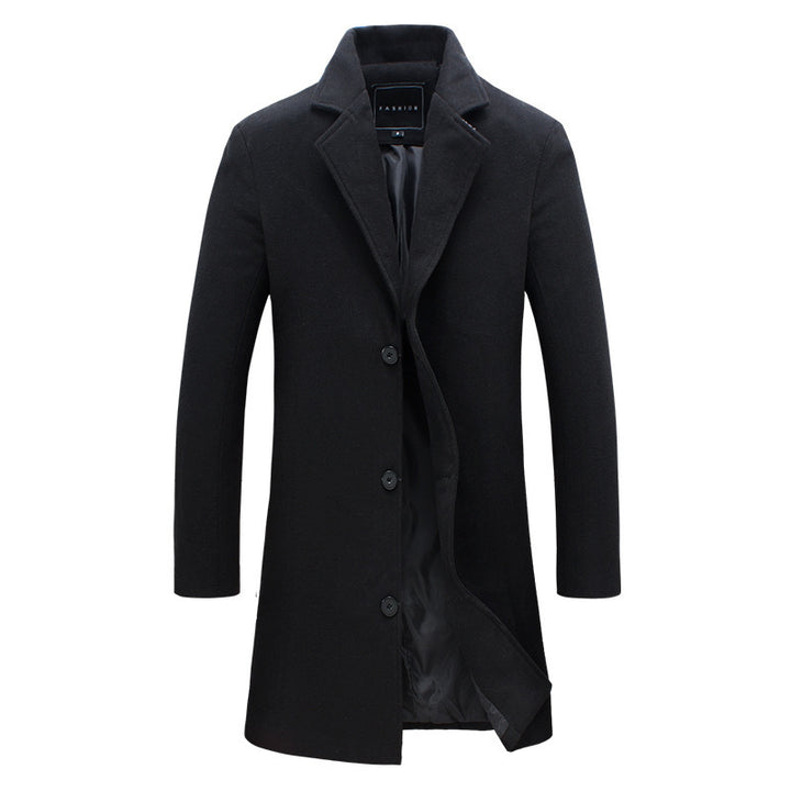 Men's slim Chesterfield coat with classic lapels, quilted lining and side pockets Mune Fashion