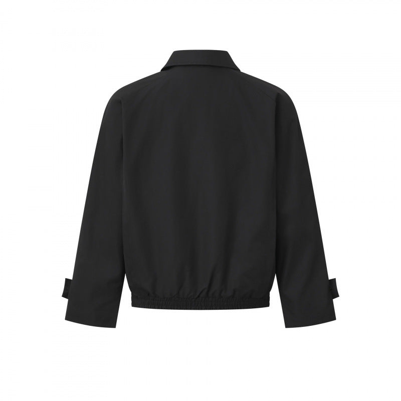 Men's short-cut boxy Harrington jacket with concealed button placket, elastic hem and adjustable cuffs Mune Fashion