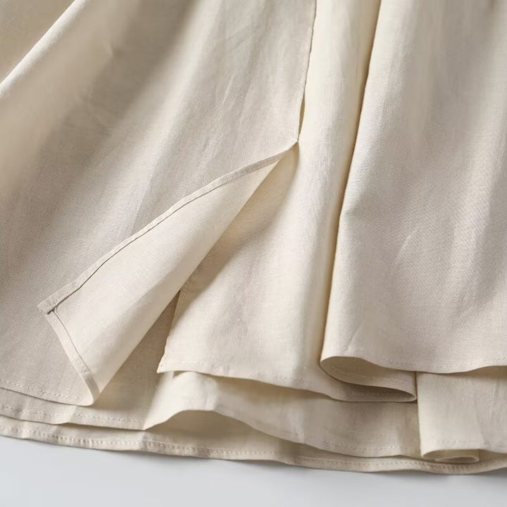 Women's maxi skirt with elastic waistband, wide tiers and side slits Mune Fashion