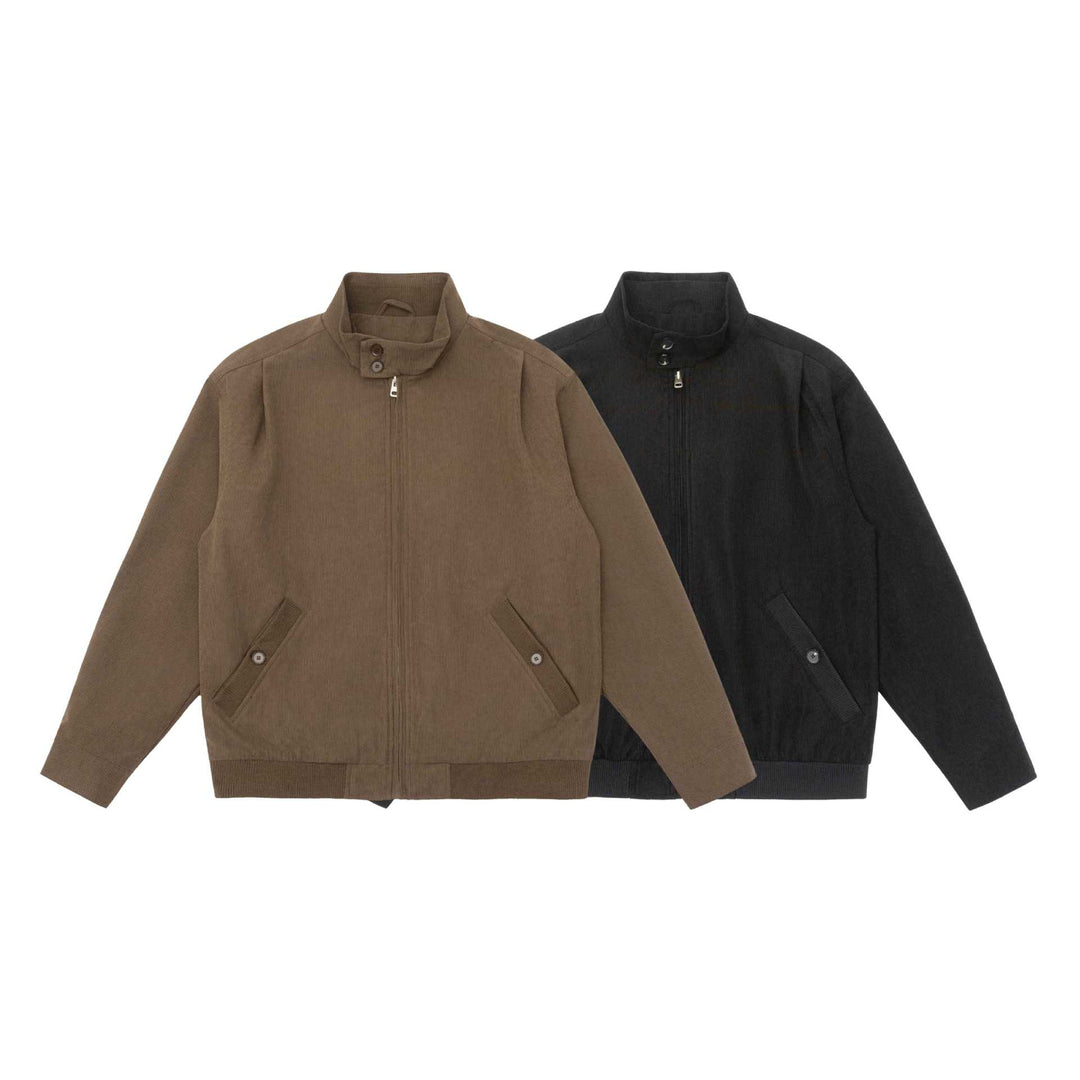 Men's Padded Jacket in Cord Look with Stand-Up Collar and Flap Pockets Mune Fashion