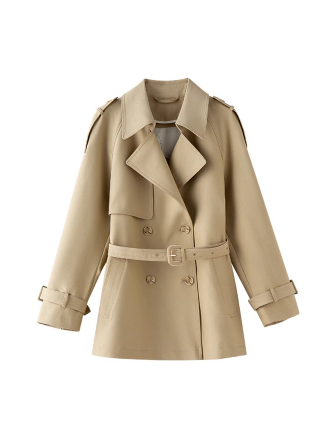 Women's Fashionable Trench Coat with Waist Belt Mune Fashion