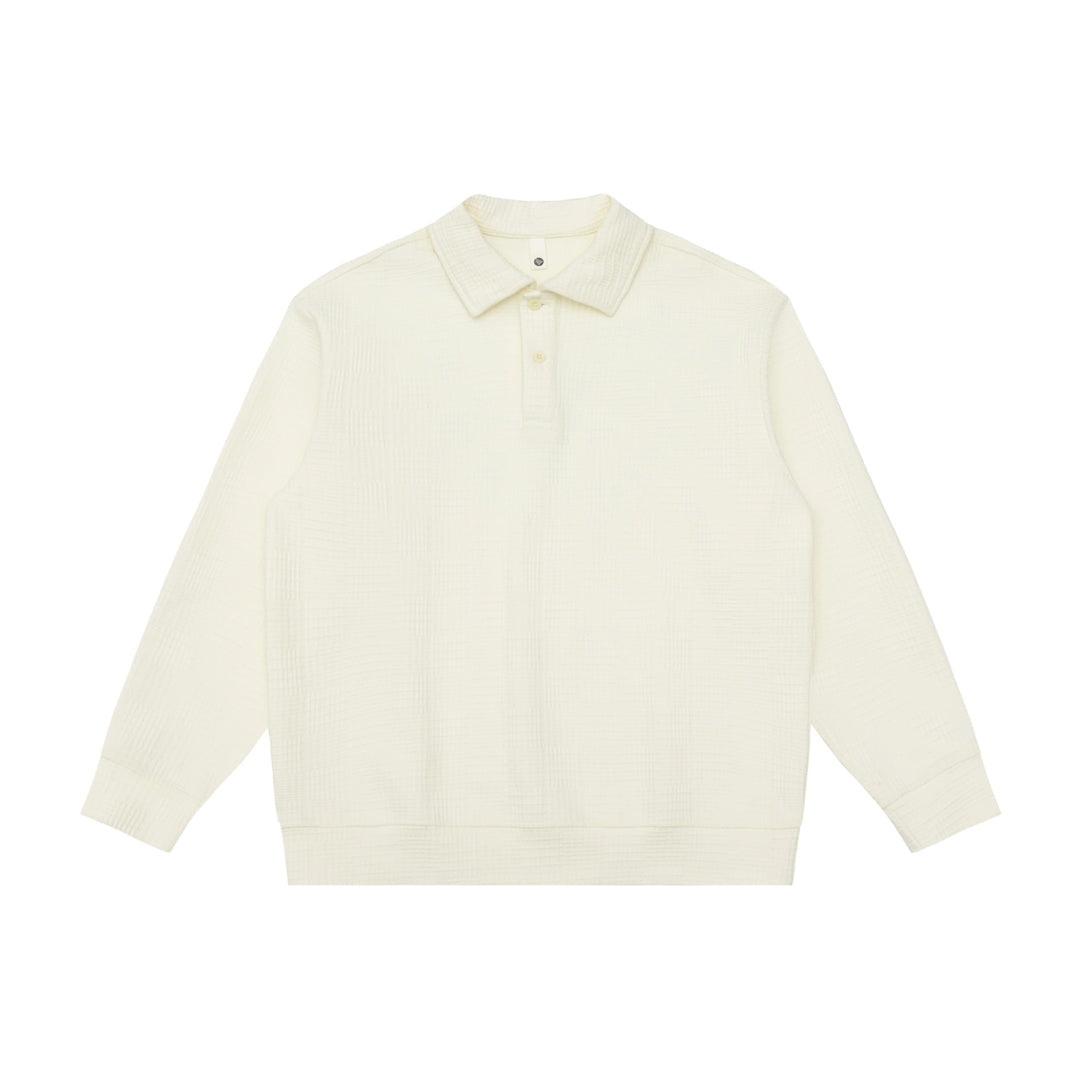 Unisex Waffle Knit Polo Shirt with Polo Collar and Half Button Placket Mune Fashion