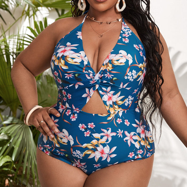 Ladies one-piece swimsuit with floral ruffle design Mune Fashion