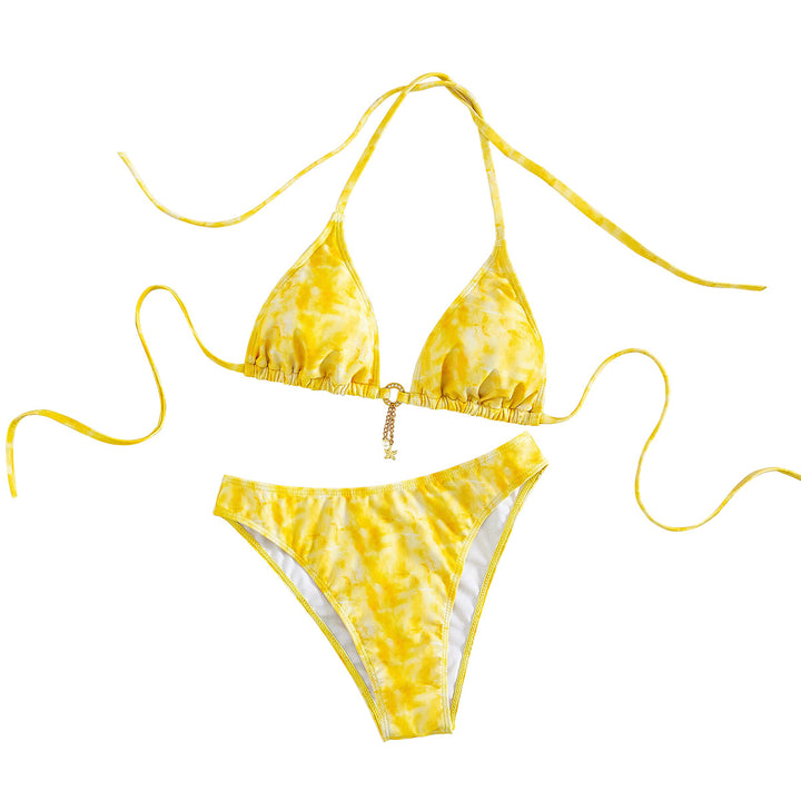 Women's triangle bikini with gathers and fashionable detail Mune Fashion
