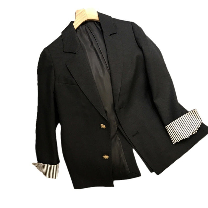 Women's Elegant Blazer with Contrasting Sleeve Cuffs Mune Fashion