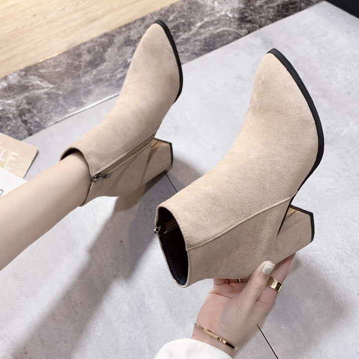 Ladies Elegant Ankle Boots with Block Heel Mune Fashion