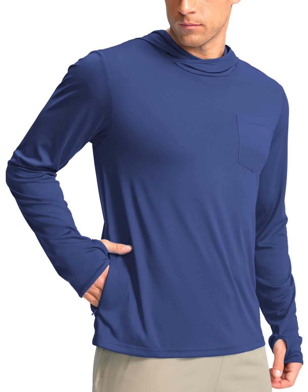 Men's functional shirt with hood and pockets