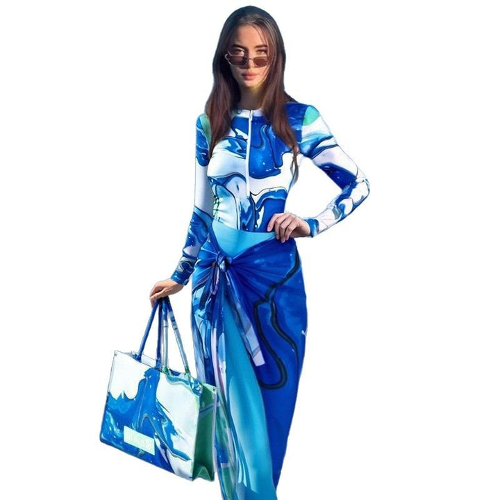 Women's long sports suit with wrap skirt Mune Fashion