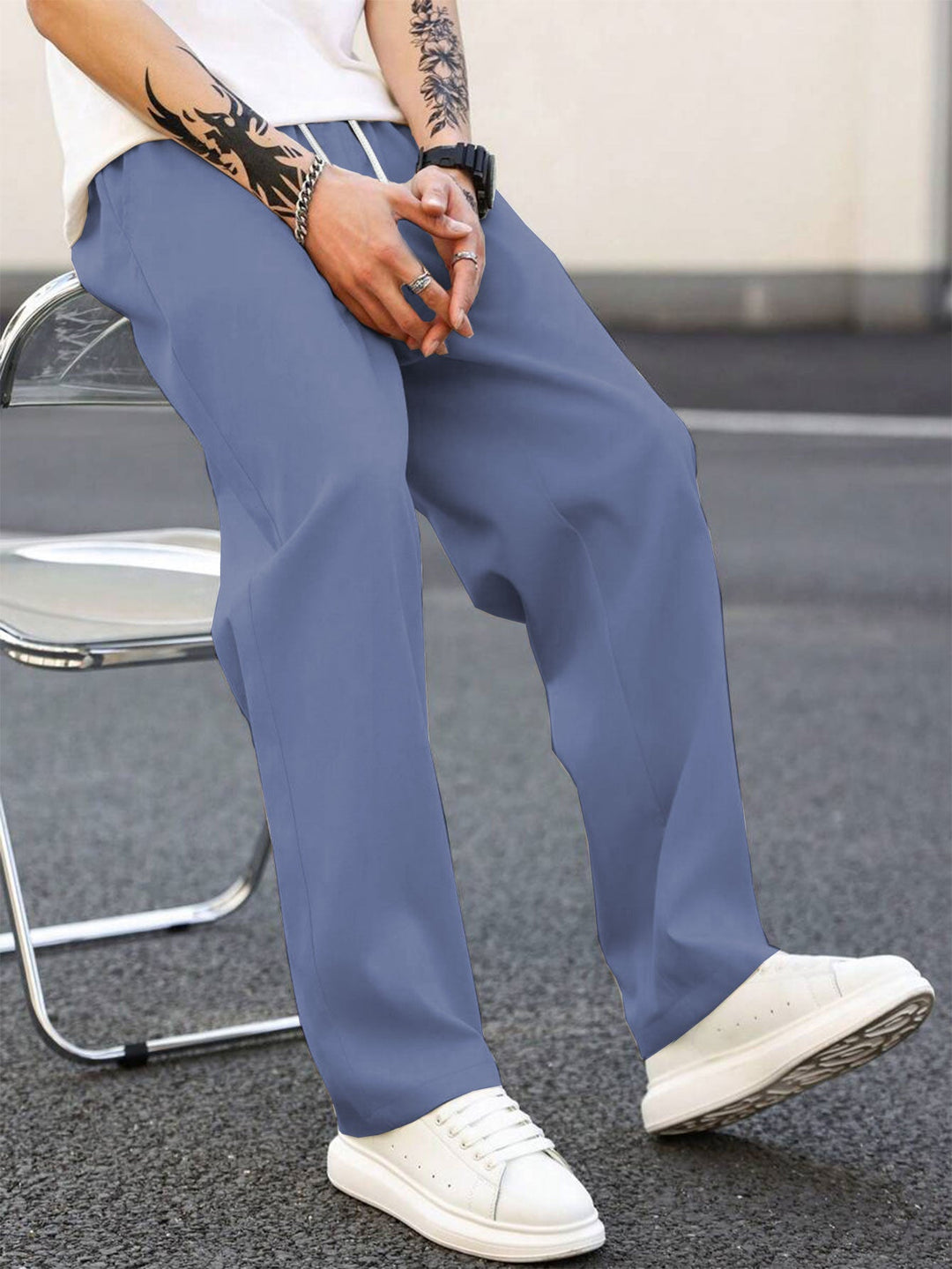 Men's fashionable leisure pants with loose fit and elastic waistband Mune Fashion