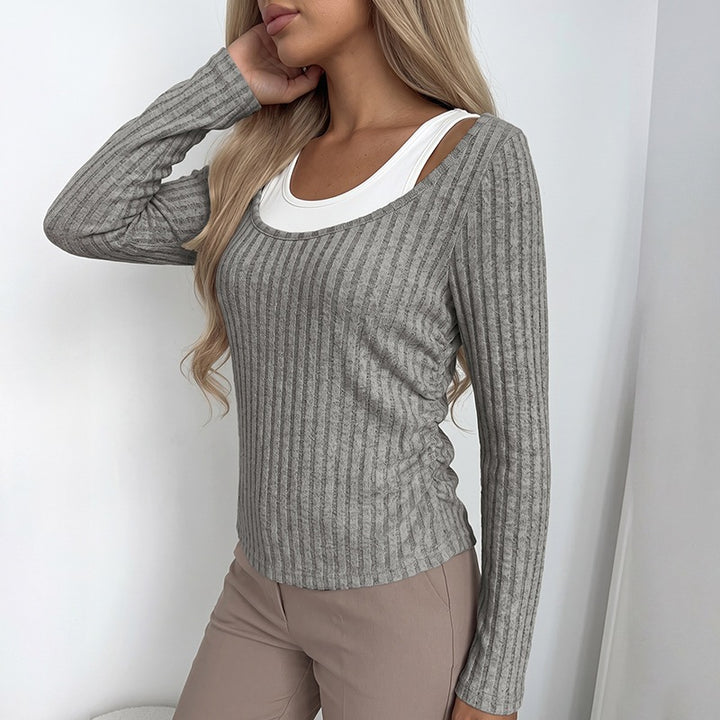 Women Structured Long Sleeve Blouse Mune Fashion
