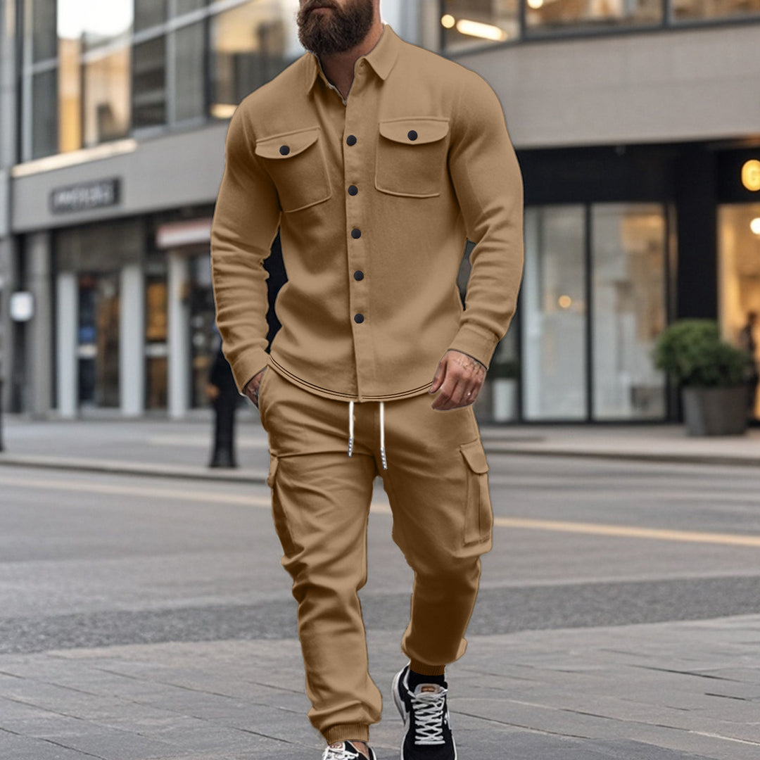 Men's nan Overshirt jacket in urban utility look with patch chest pockets Mune Fashion