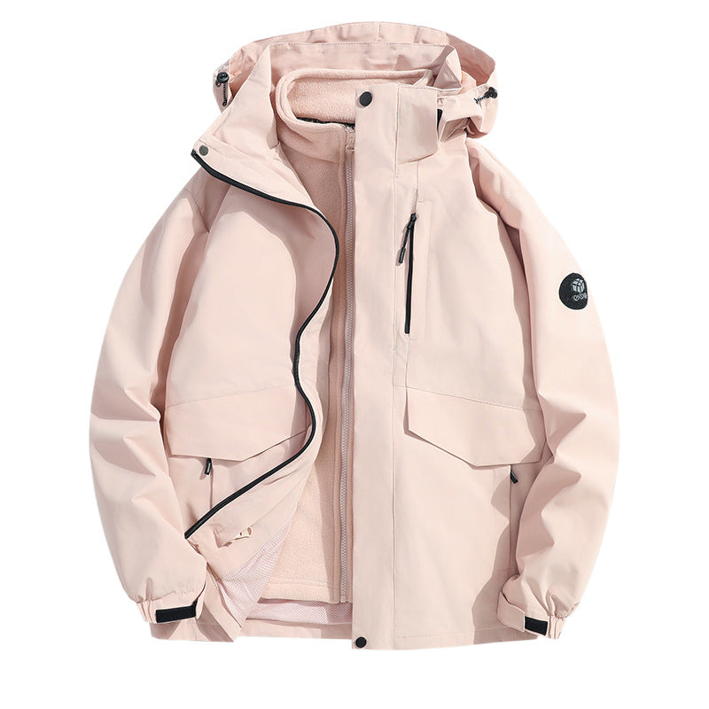 Men's Lightweight Softshell Rain Jacket with Detachable Fleece Lining, Sealed Seams and Multifunctional Pockets Mune Fashion