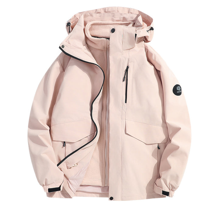 Men's Lightweight Softshell Rain Jacket with Detachable Fleece Lining, Sealed Seams and Multifunctional Pockets Mune Fashion