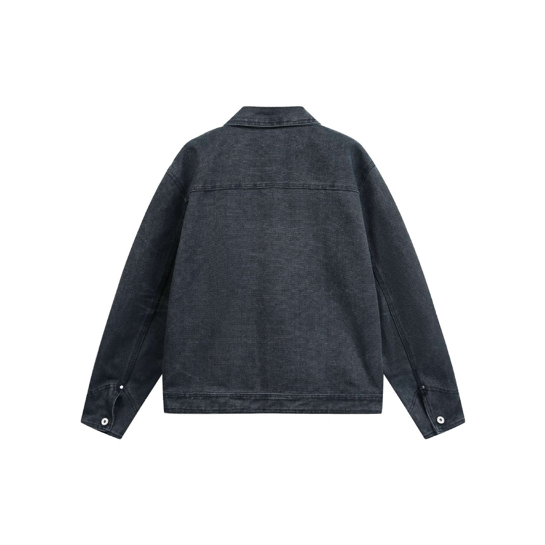 Unisex Short-Cut Denim Jacket in Boxy Cut with Flap Pockets and Used Effect Mune Fashion