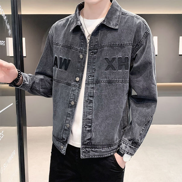 Men's Fashion Denim Jacket with Embroidered Design Mune Fashion