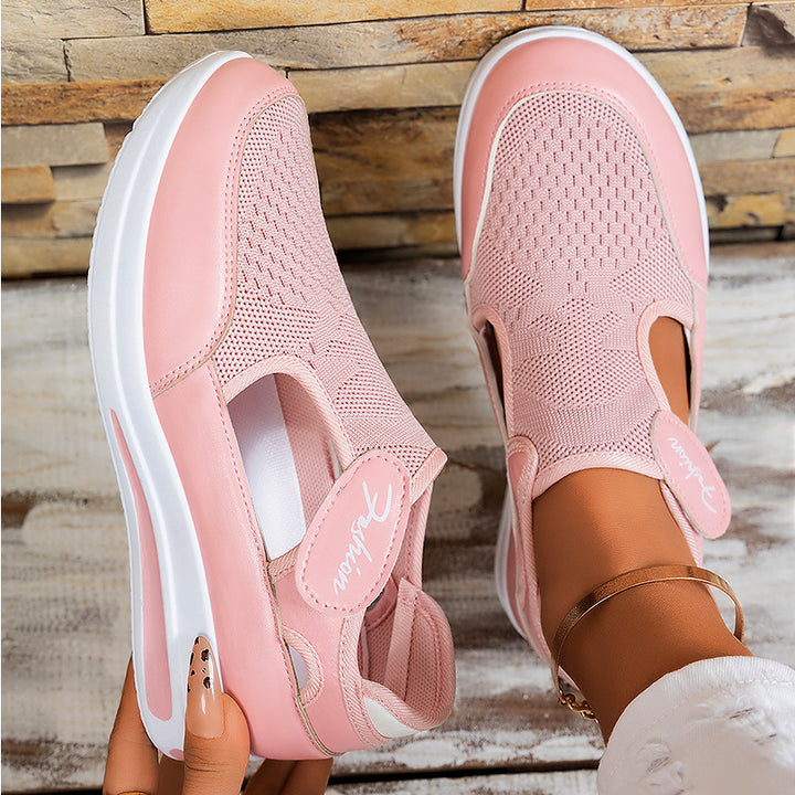 Women's ergonomic Mary Jane slip-on sneakers made of 3D knit with Velcro and shock-absorbing platform sole Mune Fashion