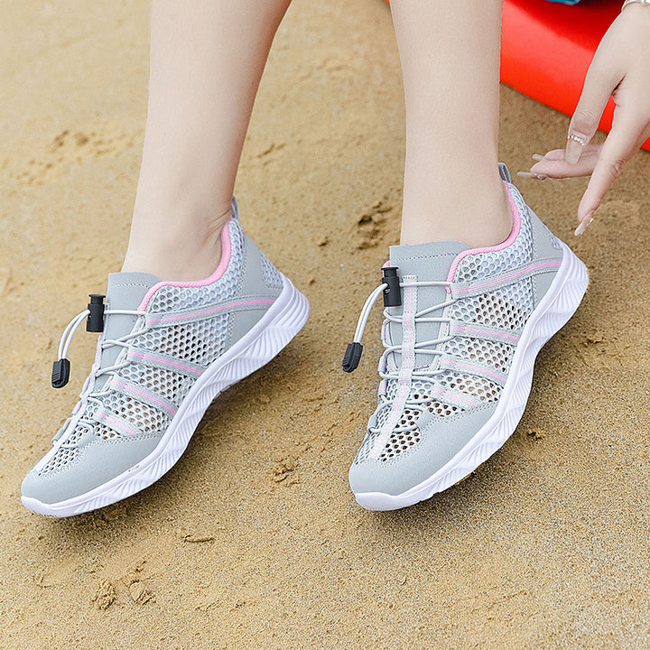 Women’s breathable mesh sneakers with drawstring closure, ultra-light EVA flex sole and padded heel collar Mune Fashion