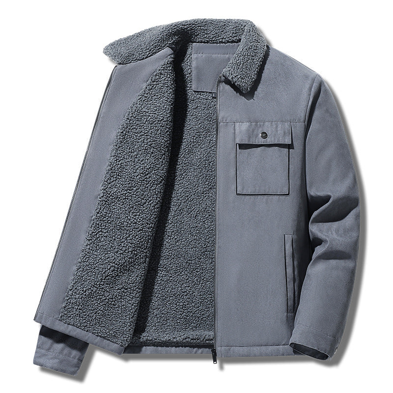 Men's padded Sherpa canvas jacket with zipper Mune Fashion