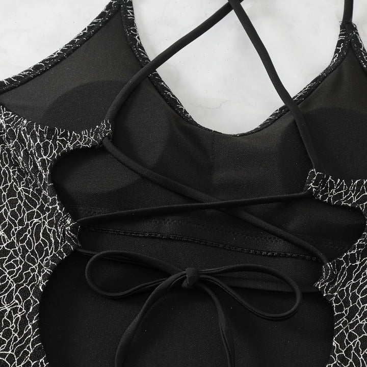 Women's One-Piece Swimsuit with Sophisticated Cross-Strap Design Mune Fashion