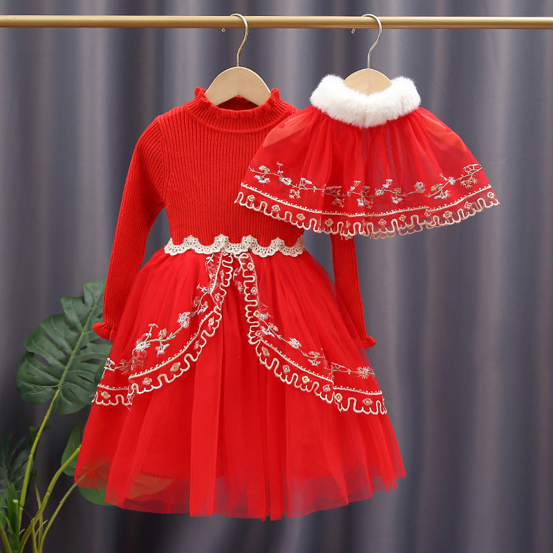 Ladies Lace Trim Festive Dress Mune Fashion