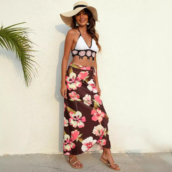 Ladies elegant maxi skirt with floral pattern Mune Fashion
