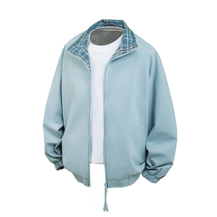 Women's Casual Transition Jacket with Checkered Collar Mune Fashion