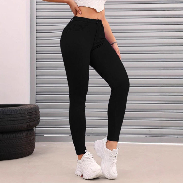 Women's Thermo High Waist Fleece Jeggings in Jeans Look Mune Fashion