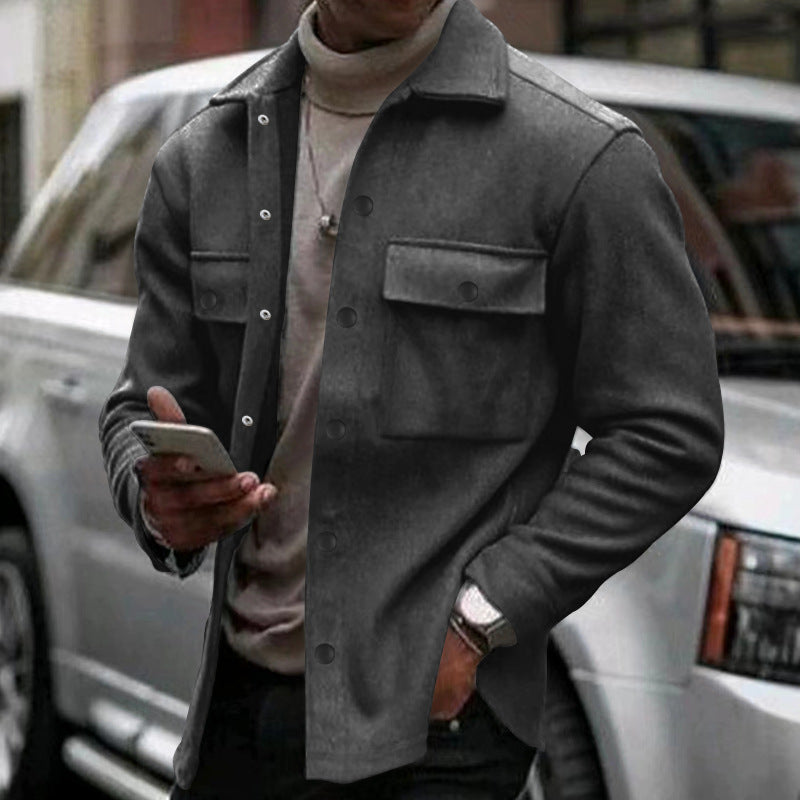 Men's Overshirt-Jacket in Shacket Style with Patch Chest Pockets Mune Fashion
