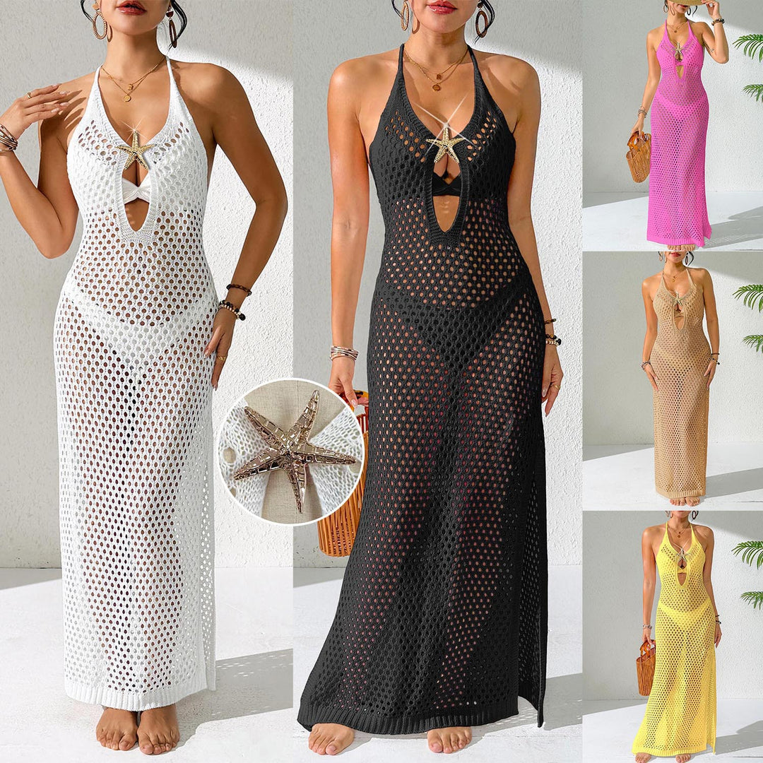 Ladies transparent crochet beach dress Mune Fashion