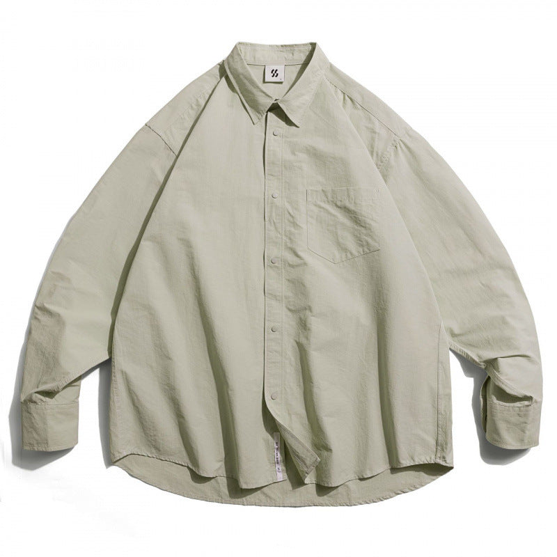 Unisex Oversize Shirt made of lightweight cotton blend with dropped shoulder and chest pocket Mune Fashion