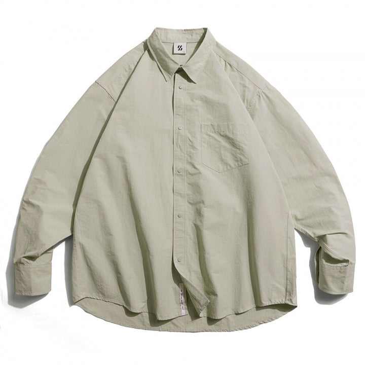 Unisex Oversize Shirt made of lightweight cotton blend with dropped shoulder and chest pocket Mune Fashion