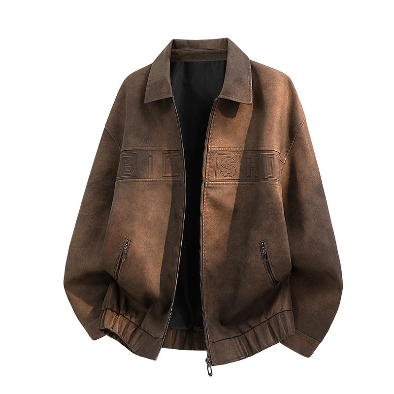 Men's Fashion Biker Jacket in Vintage Look Mune Fashion