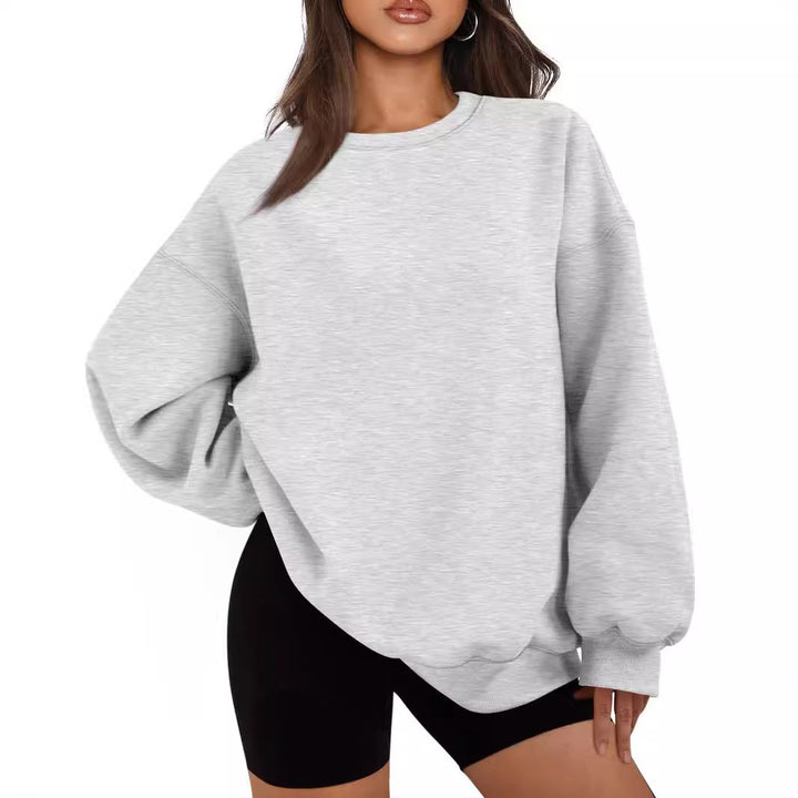 Women's Boxy Crewneck Sweatshirt with extra wide fit, raglan sleeves, and soft fleece lining Mune Fashion