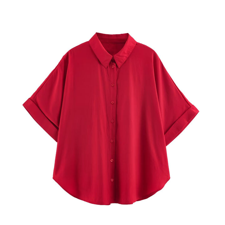 Women's Loose Two-Piece Set with Oversized Shirt and Elastic Shorts Mune Fashion