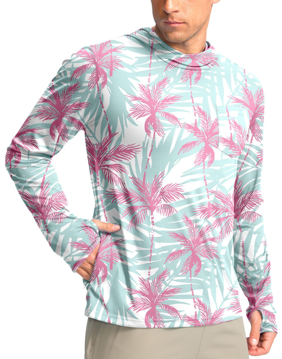 Men's functional shirt with hood and pockets