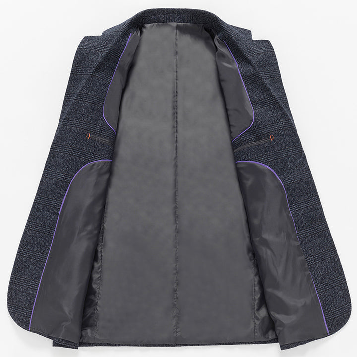 Men's Tailored Glencheck Blazer in City Blazer Style with Light Inner Lining Mune Fashion