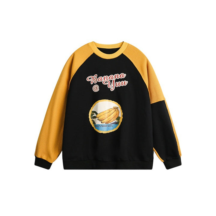 Unisex Oversize Sweatshirt with raglan sleeves, contrast inserts and graphic print Mune Fashion
