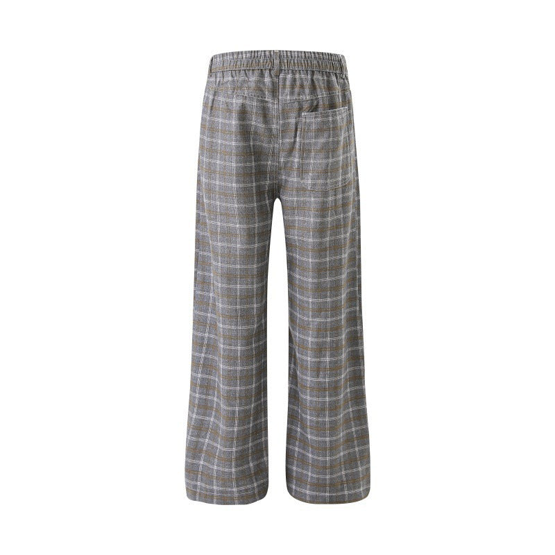 Women High-waisted wide checkered Culotte pants with crease Mune Fashion