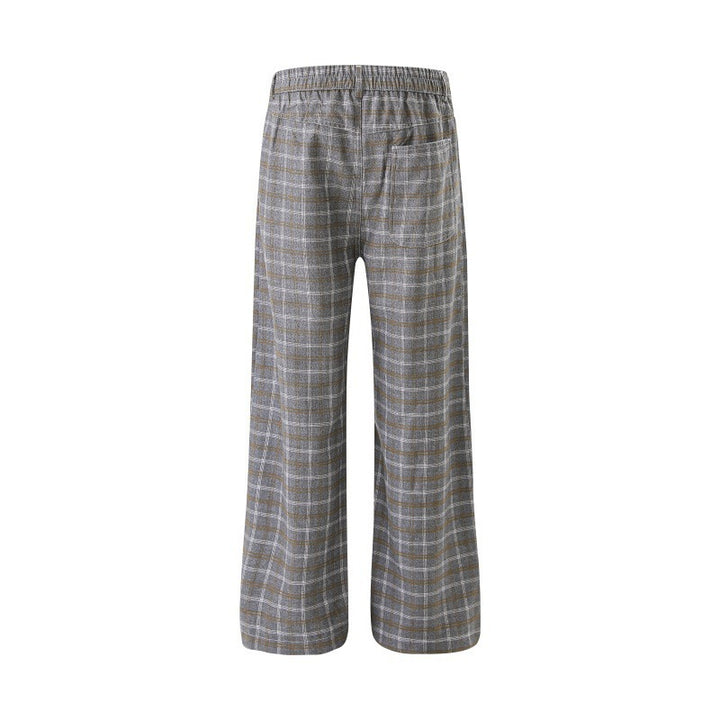 Women High-waisted wide checkered Culotte pants with crease Mune Fashion