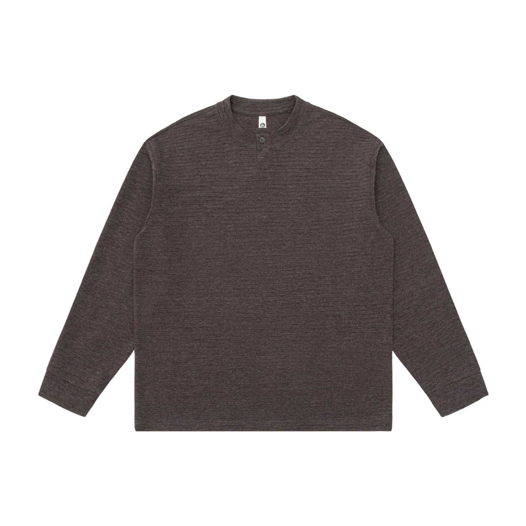 Unisex Structured Henley Sweater with Short Button Collar and Oversized Fit Mune Fashion