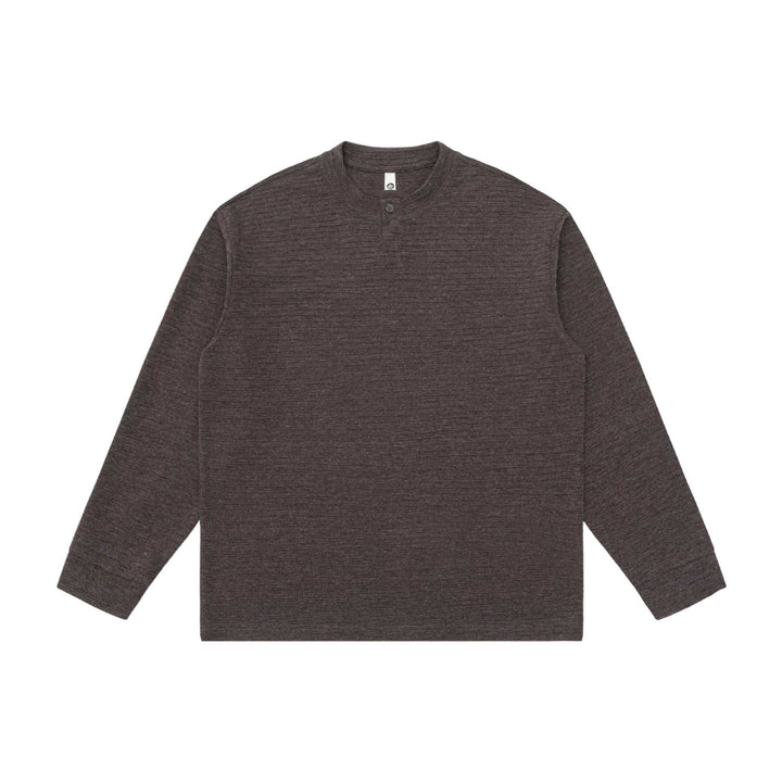 Unisex Structured Henley Sweater with Short Button Collar and Oversized Fit Mune Fashion