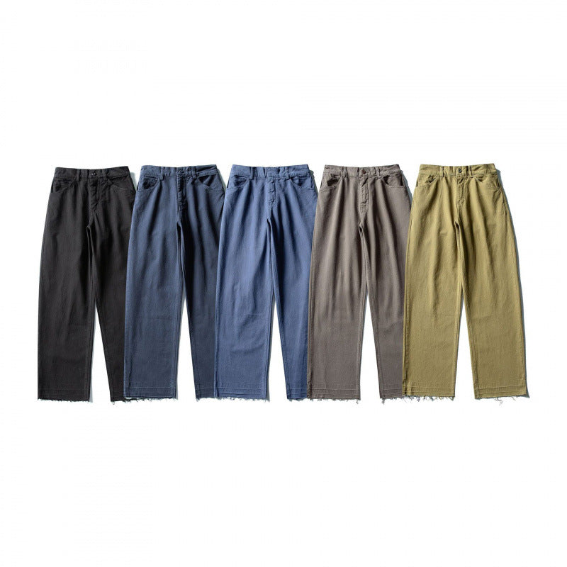 Ladies Wide High-Waist Jeans with Straight Leg and Raw Hem Mune Fashion