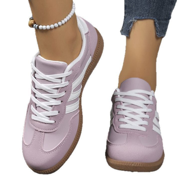 Damen Retro-Sneaker mit Veloursleder-Optik, gepolstertem Komfortfußbett und profilierter Gummilaufsohle Mune Fashion