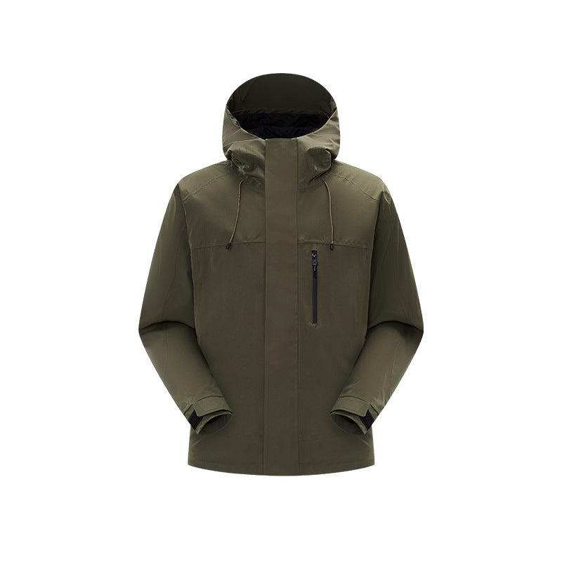 Men's Technical Rain and Softshell Jacket with Adjustable Hood and Chest Zip Mune Fashion