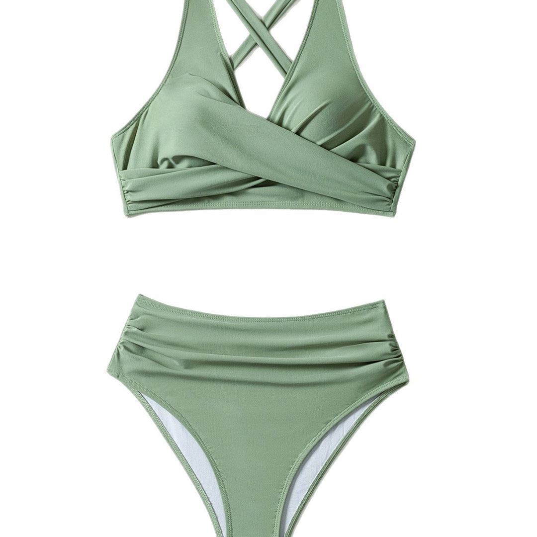 Women's High-Waisted Bikini Set with Elegant Wrap Design Mune Fashion