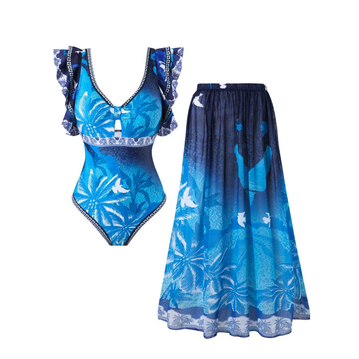 Ladies Elegant Swimsuit with Matching Maxi Sarong Mune Fashion