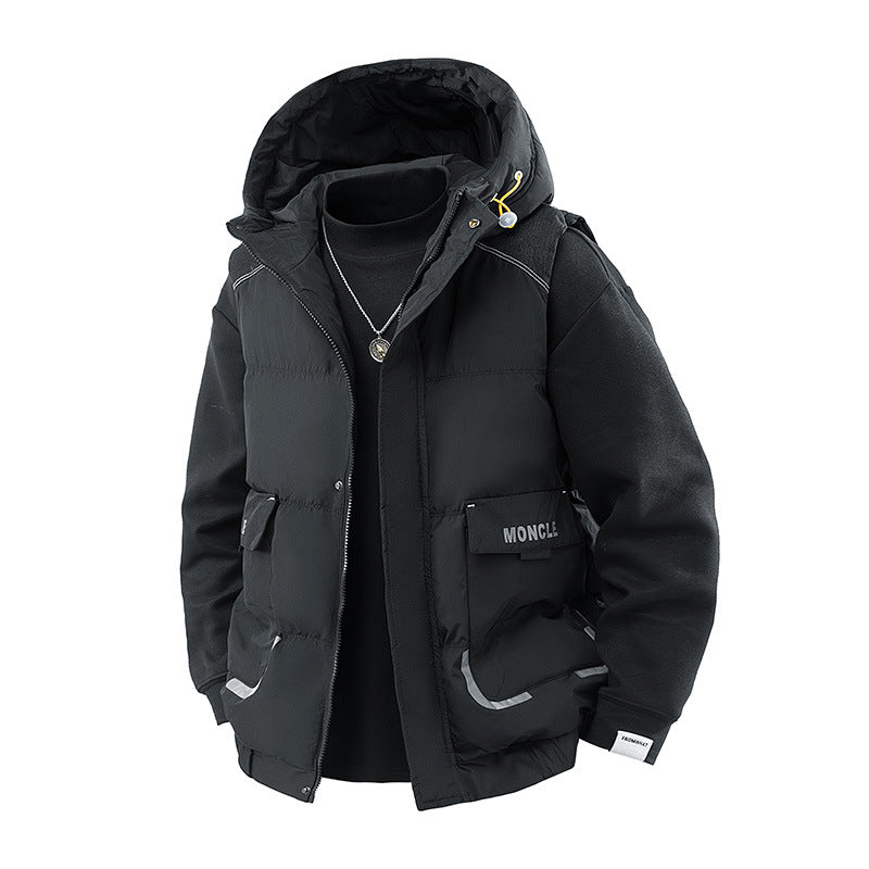 Men's practical and versatile quilted vest with hood