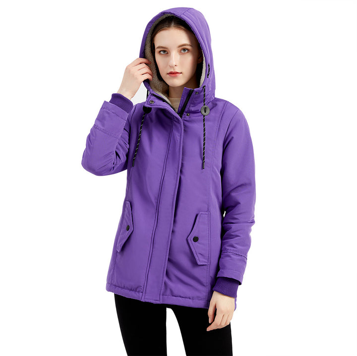 Women nan padded winter parka with teddy fleece lining and hood Mune Fashion