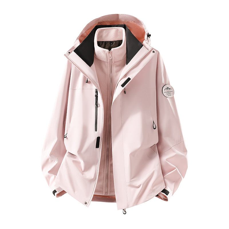 Men's two-layer softshell outdoor jacket with removable fleece lining and adjustable hood Mune Fashion